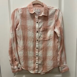 Plaid button down shirt by So size XS